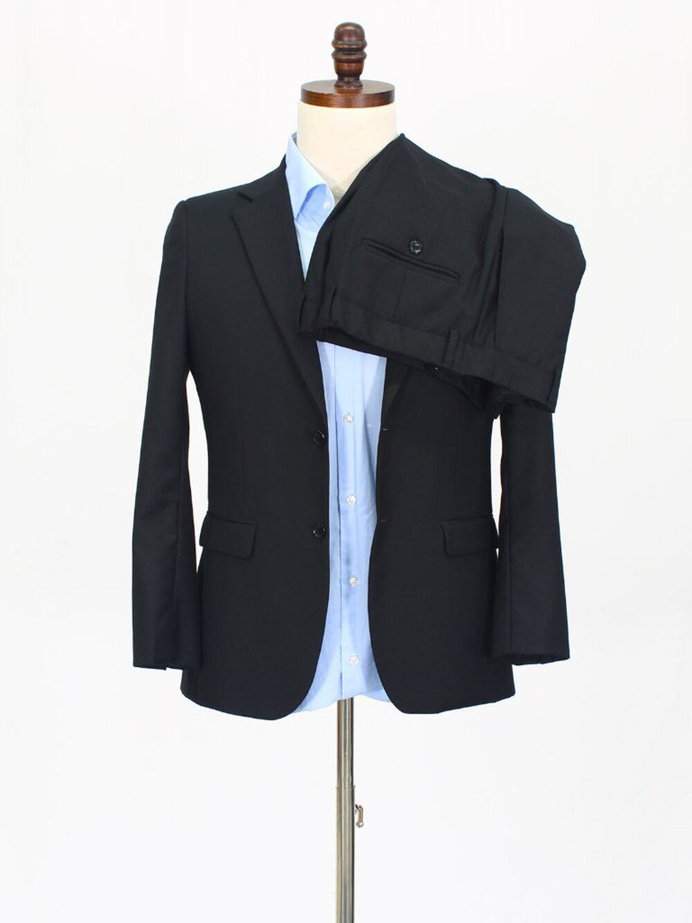 Gioberti 36S 30x23 Black Full Suit 2-Button Solid R901